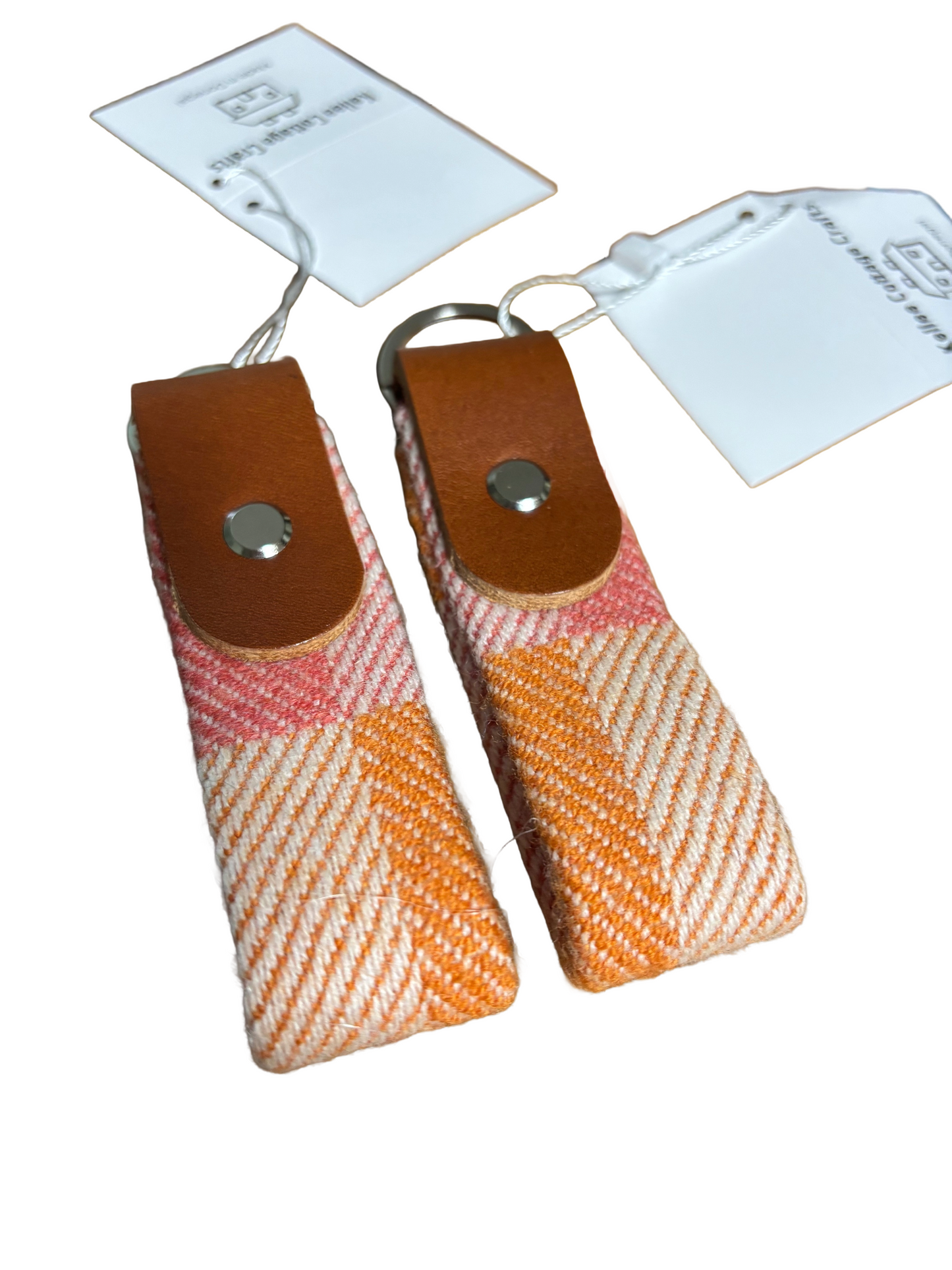 Tweed and leather keyring