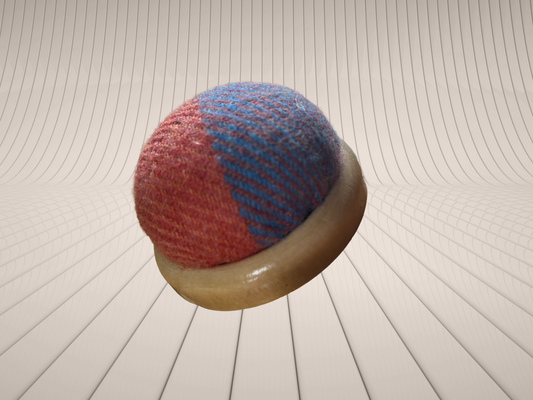 Tweed Pin Cushion - bright plaid in oranges/blues and pinks