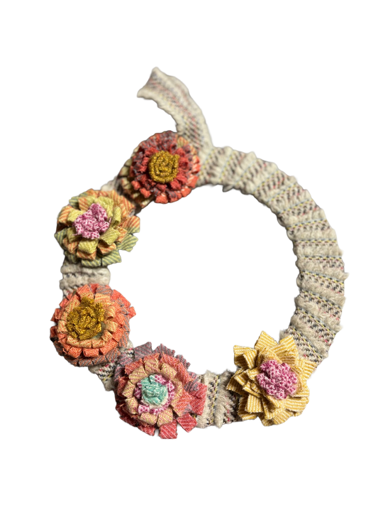 Tweed flower wreath