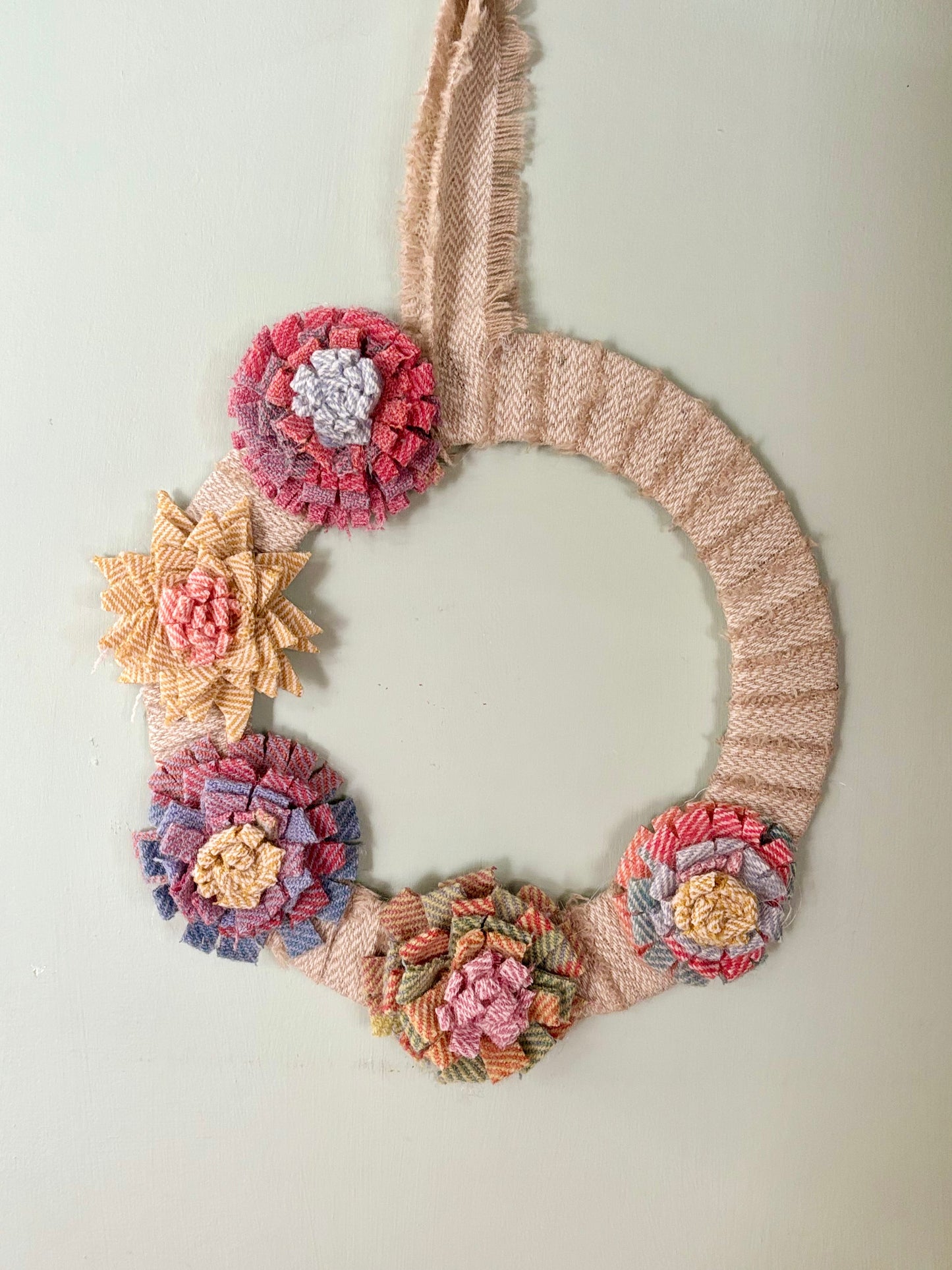 Tweed flower wreath