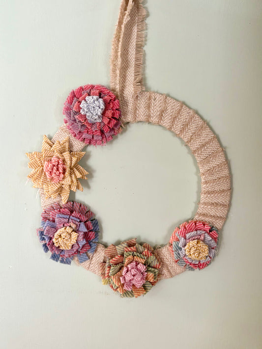 Tweed flower wreath