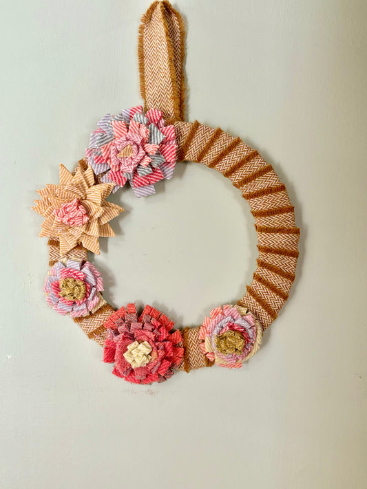 Tweed flower wreath