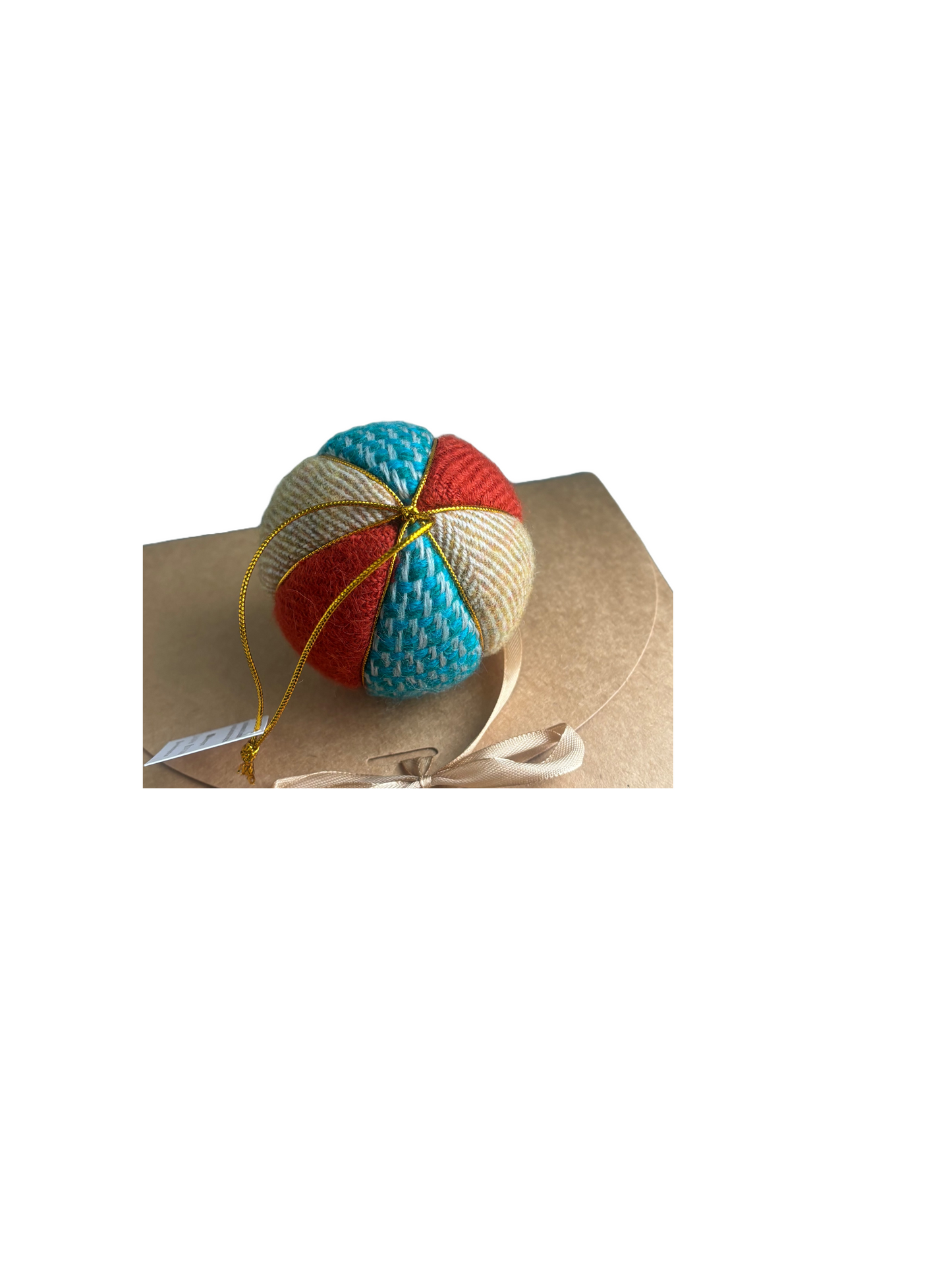 Luxury tweed baubles box of 4