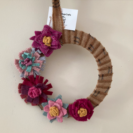 Tweed flower wreath