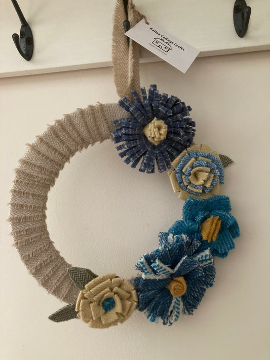 Tweed flower wreath