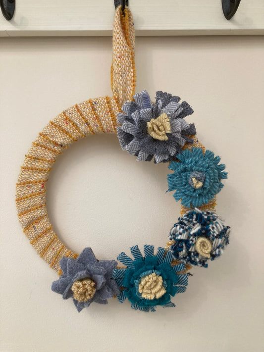 Tweed flower wreath