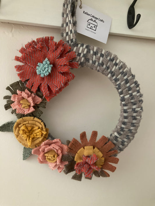 Tweed flower wreath