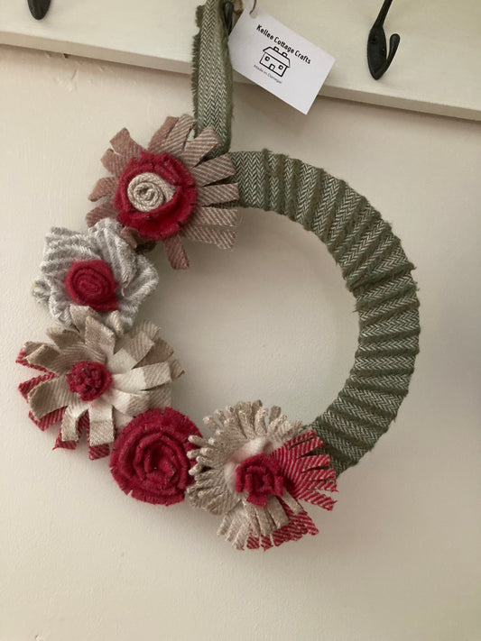 Tweed flower wreath