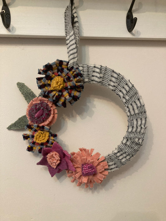 Tweed flower wreath