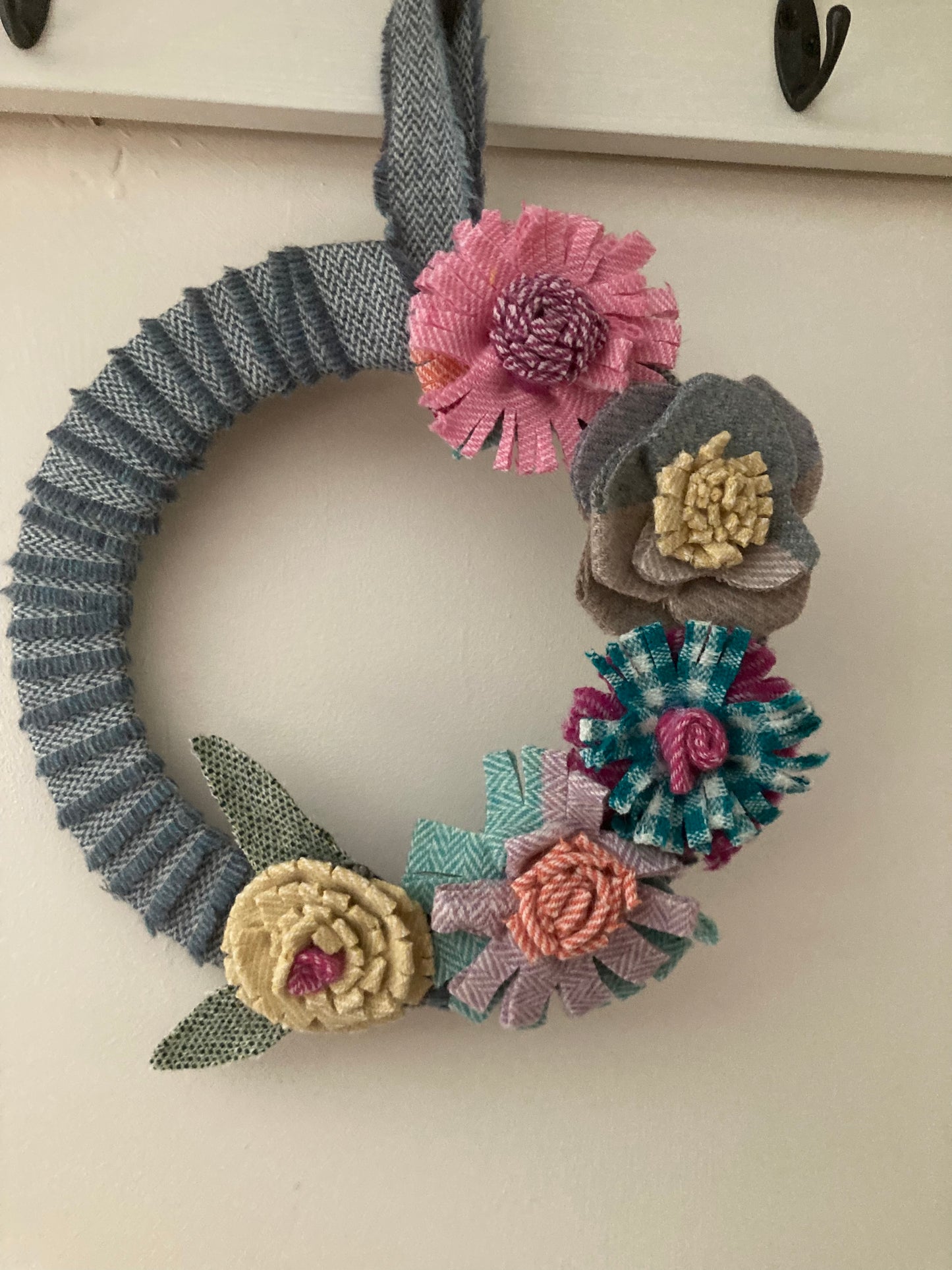 Tweed flower wreath